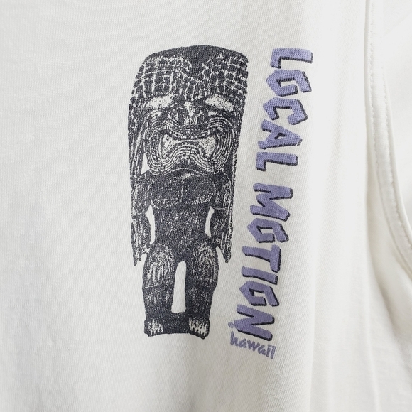 VTG Local Motion 80s 90s Hawaii Tank Top XL White Double Sided Single Stitch USA - Picture 3 of 10
